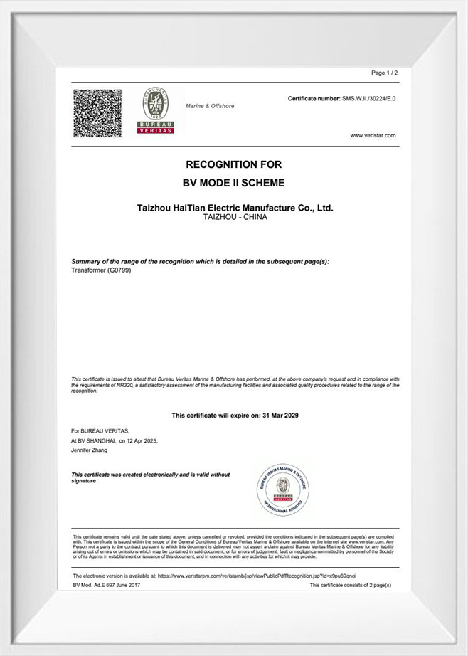 Recognition For BV MODEIISCHEME
